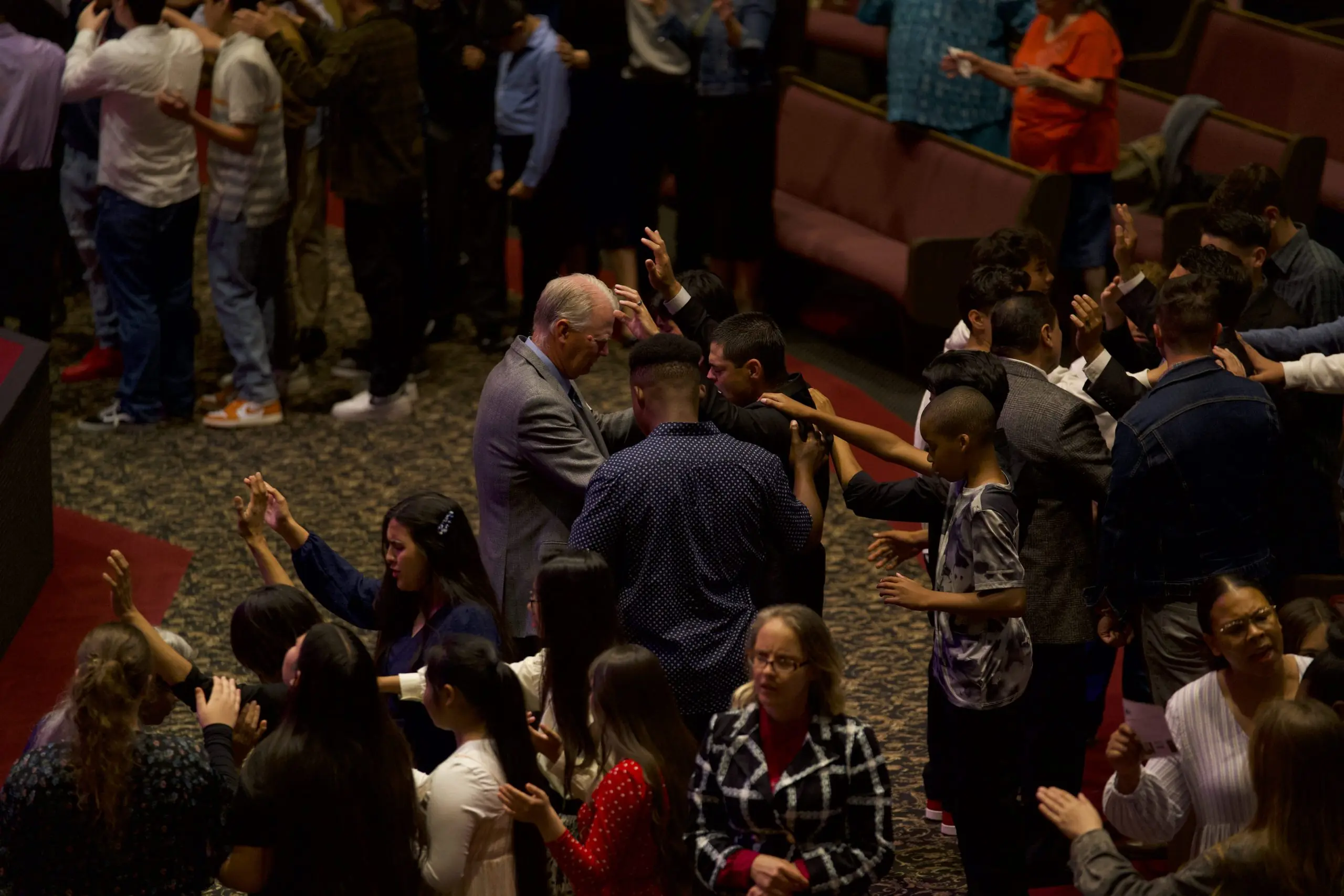 People praying in a church